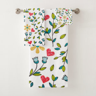Floral  bath towel set