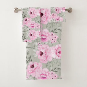 Floral Bath Towel Set