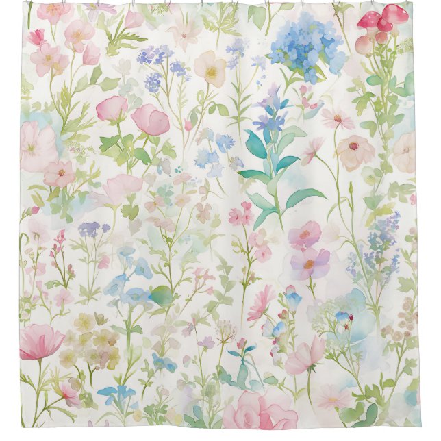 Floral Bathroom decor, Pastel Wildflowers  (Front)