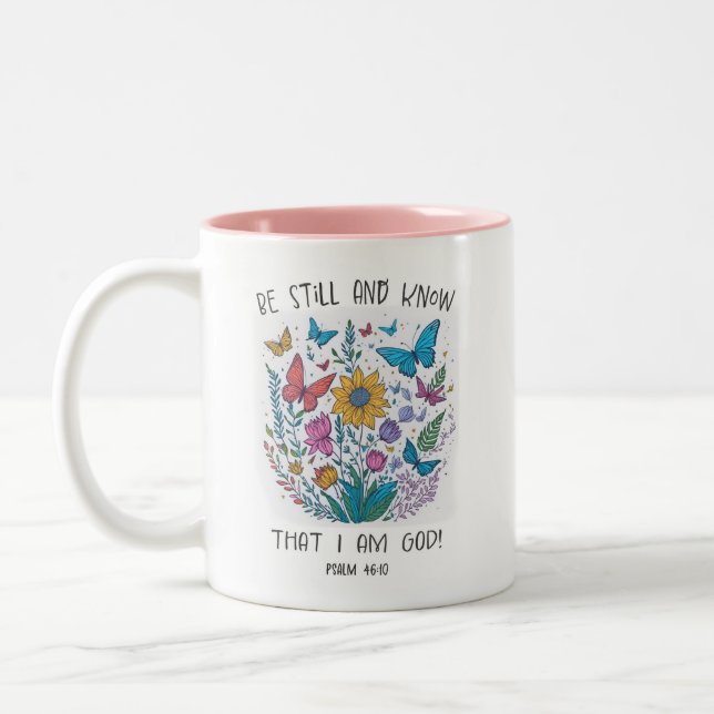  Floral Be Still and Know Coffee Mug (Gauche)