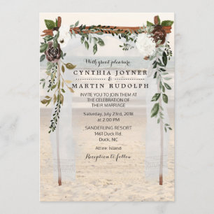 Floral Beach Arbor Faire-part de mariage