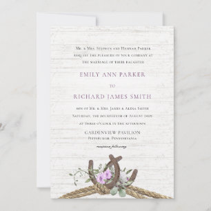Floral Beach Driftwood Faire-part de mariage