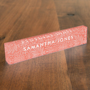 Floral Beach Vibes Classic Personalised Nameplate