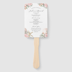 Floral Beach Wedding Program Fan