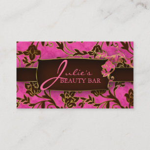 Floral Beauté Carte de visite Gold Trim Rose Brow