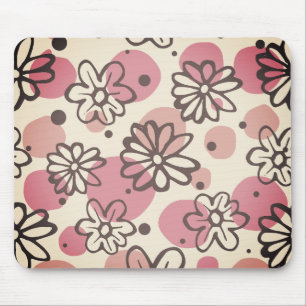 floral, beautiful flowers, pattern mouse pad