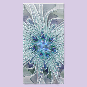 Floral Beauty Abstract Modern Blue Pastel Flower Bath Towel