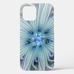 Floral Beauty Abstract Modern Blue Pastel Flower iPhone 12 Pro Case