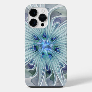 Floral Beauty Abstract Modern Blue Pastel Flower iPhone 14 Pro Max Case