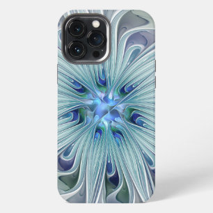 Floral Beauty Abstract Modern Blue Pastel Flower iPhone 13 Pro Max Case
