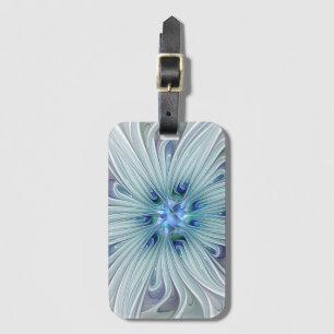 Floral Beauty Abstract Modern Blue Pastel Flower Luggage Tag