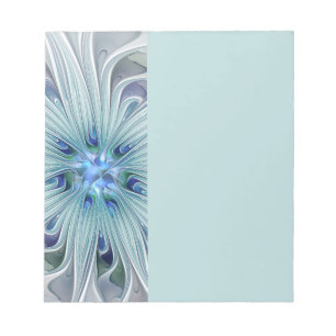 Floral Beauty Abstract Modern Blue Pastel Flower Notepad