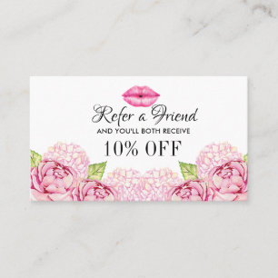 Floral Beauty Business Referral Card