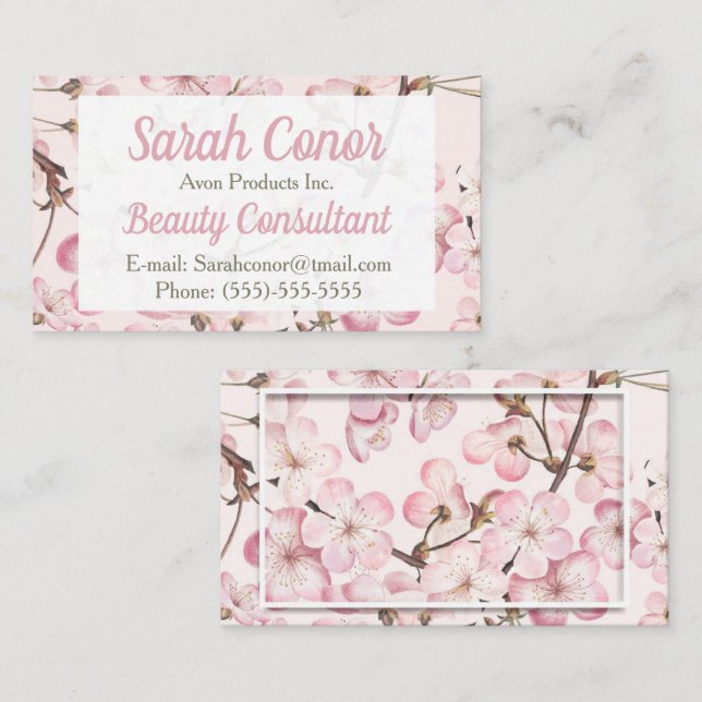 Floral Beauty Consultant Carte de visite (Devant / Derrière)