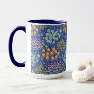Floral Bed Blue Mug