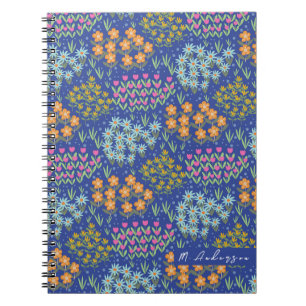 Floral Bed Blue Notebook