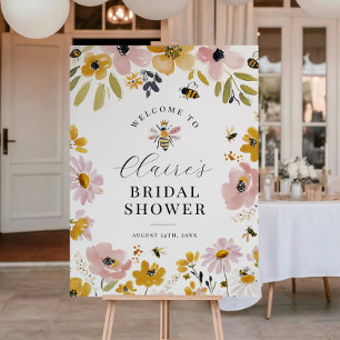 Floral Bee Bridal Shower Welcome Sign