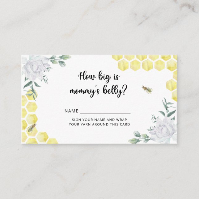Floral Bee how big is mommy's belly  Enclosure Card (Front)