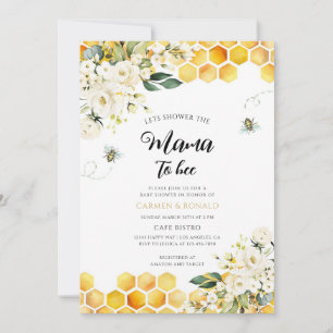 Floral Beehive Baby Shower Invitation