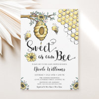 Floral Beehive Honey Sweet Bee Girl Baby Shower