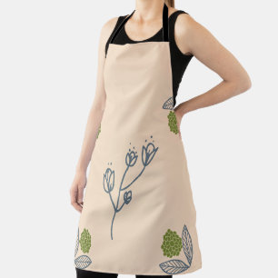 floral beige  apron