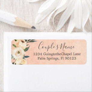 Floral Beige Blush Rose or sur rose