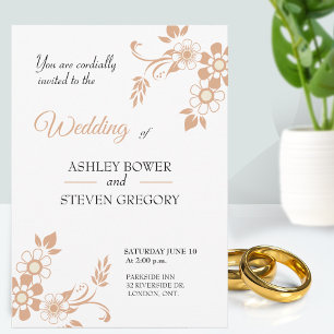 Floral Beige Invitation