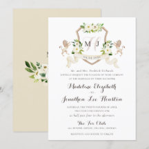 Floral Beige White Greenery Elegant Ivory Crest