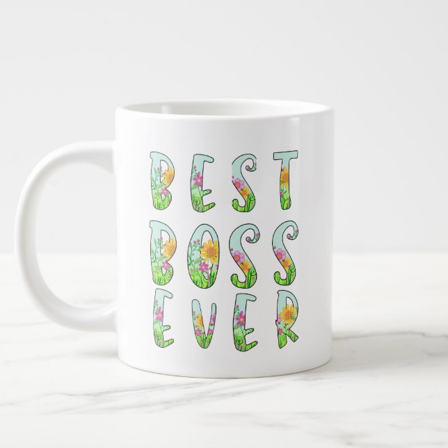 Floral Best Boss Ever Specialty Mug (Left)