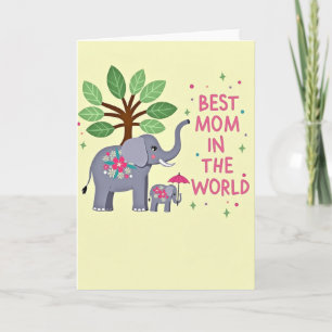 Floral Best Mom In World Card