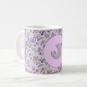 Floral Best mom J Coffee Mug