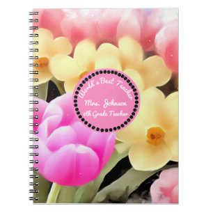 Floral Best Teacher Personalized  Notebook
