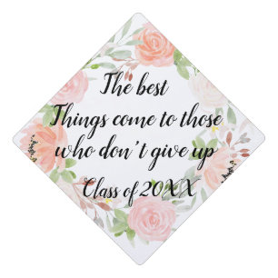Floral Best Things Custom Class Year Graduation Cap Topper