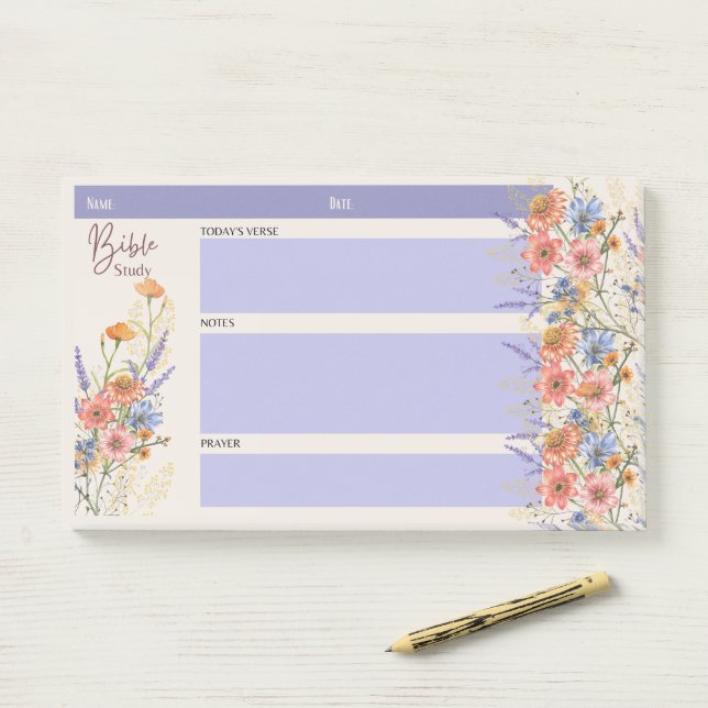 Floral BIBLE STUDY NOTES Christian Faith Gifts (On Desk)