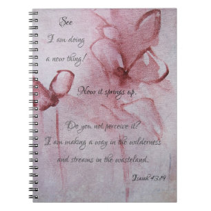 Floral Bible Verse 8x6 Spiral Notebook