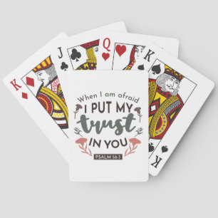 Floral Bible Verse Art 'I Put My Trust in You' Playing Cards