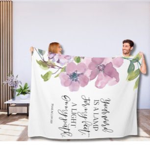 Floral Bible verse  fleece blanket