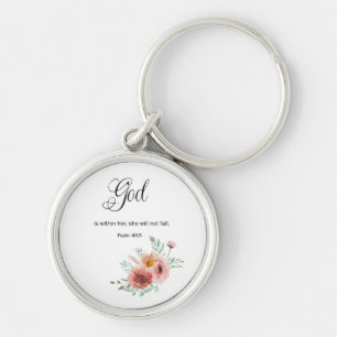 Floral Bible Verse  Keychain