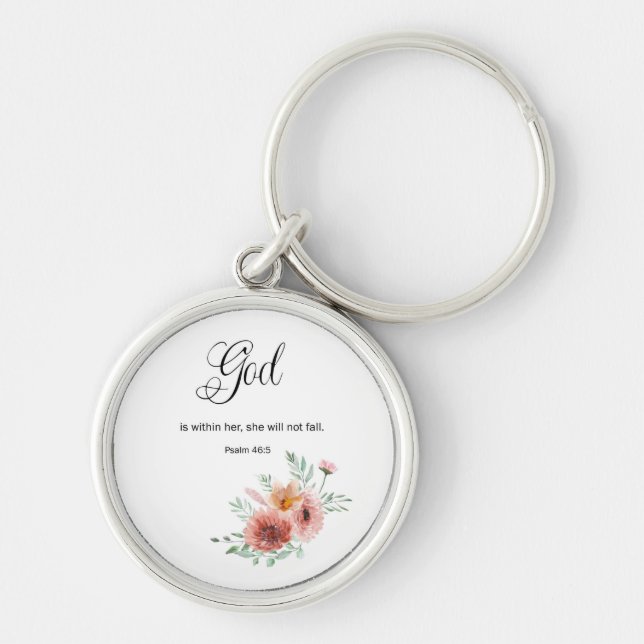 Floral Bible Verse  Keychain (Front)