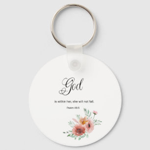 Floral Bible Verse  Keychain