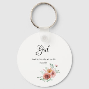 Floral Bible Verse Keychain