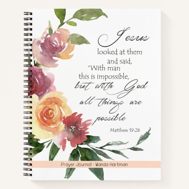 Floral Bible Verse Prayer Journal  (Front)