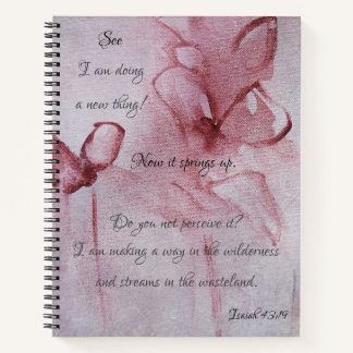 Floral Bible Verse Spiral Notebook
