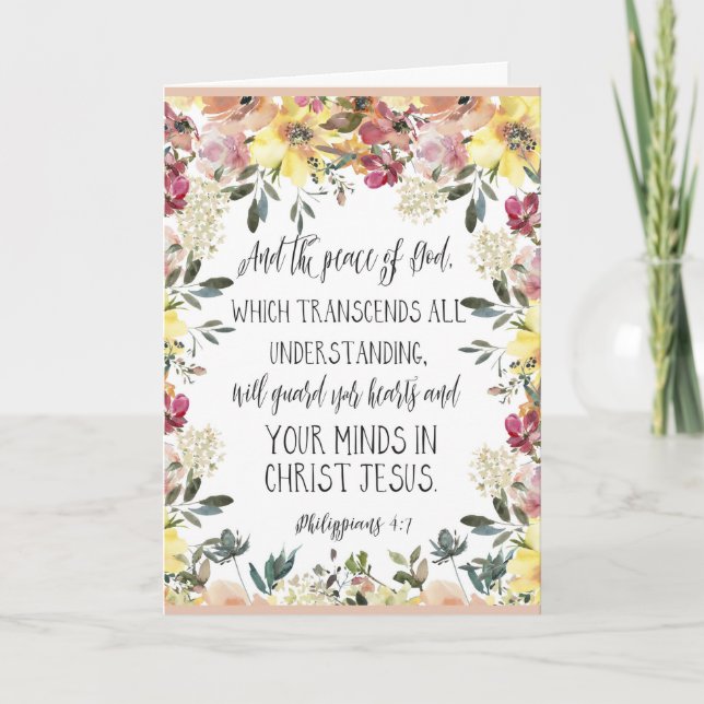 Floral Bible Verse Thank you Folded card (Front)