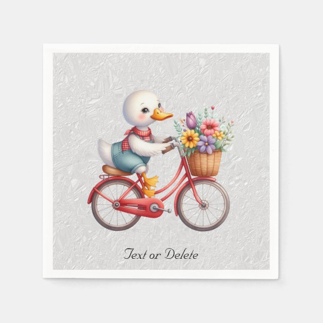 Floral Bicycle Duck Napkins (Front)