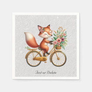 Floral Bicycle Fox Napkins