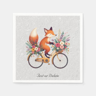 Floral Bicycle Fox Napkins