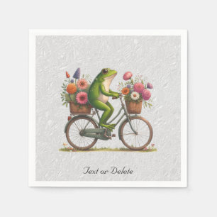 Floral Bicycle Frog Napkins
