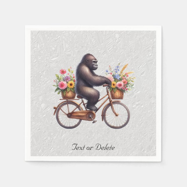 Floral Bicycle Gorilla Napkins (Front)