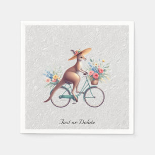 Floral Bicycle Kangaroo Napkins